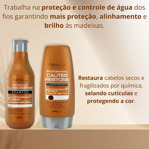 Kit Cauter Restore Shampoo E Condicionador Forever Liss