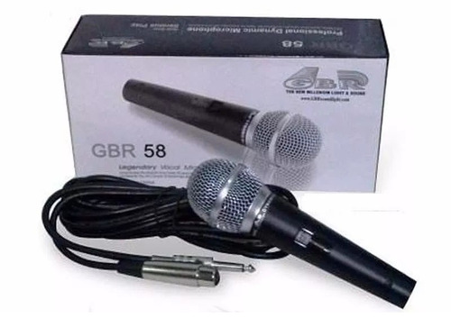 Micrófono Gbr Sm-58 Dinamico Vocal De Mano Con Cable 