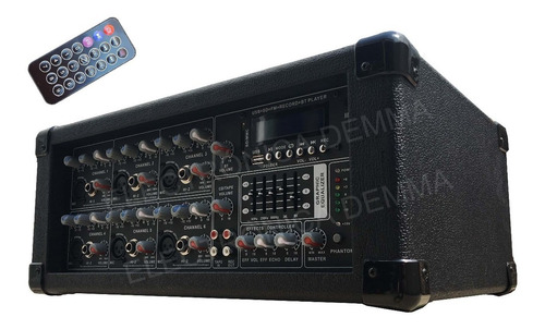 Consola Potenciada 6ch Sd/usb 200w Mix Amplificada Bluetooth