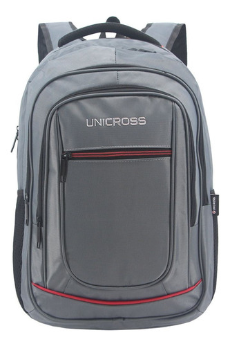 Mochila Porta Notebook Unicross Diseño Exclusivo Nueva Gris Liso