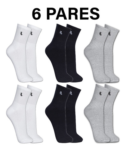 Imagem 3 de 7 de Kit 6 Pares Meias Lupo Original Cano Médio Alto 3245 Atacado