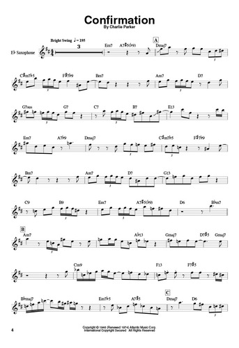 Charlie Parker (saxophone): Play 8 Songs With Notation And