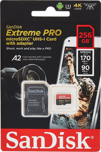 Tarjeta Memoria Microsd Sandisk Extreme Pro 256gb Uhsi U3 A2