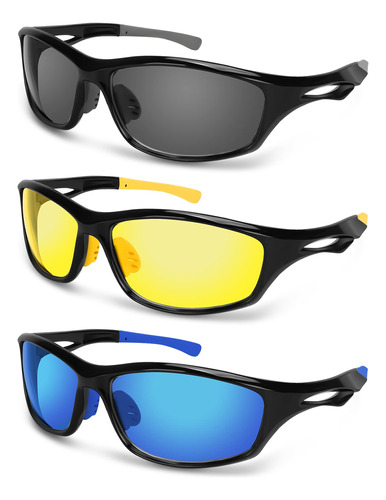 Gafas De Sol Polarizadas Para Motocicleta, 3 Pares De Gafas