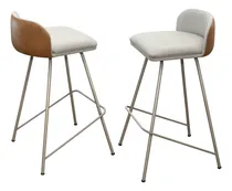 Comprar Comprelar Kit 2 Banquetas Nobre Pés Em Aço Para Balcão Cozinha Varanda Bar Alta Luxo Área Gourmet Sacada Hall