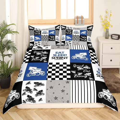 Eat Sleep Sprint Juego De Ropa De Cama De Tamaño Doble, Dise