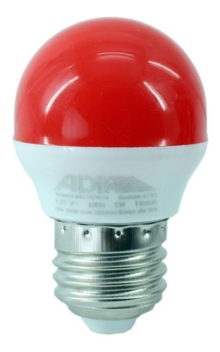 Foco Decorativo Led Adir 4751 1w Rojo Acrilico 127v 40500213