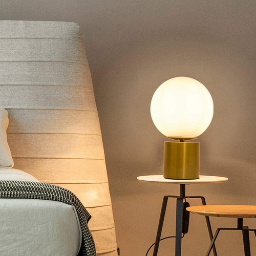 Lámpara De Mesa Sottae Modern Gold Globe Vintage Mid Century