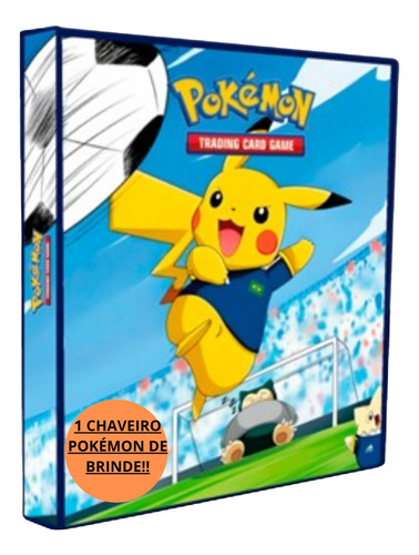 Fichário Álbum Pasta Pokemon Pikachu + 20 Folhas + 59 Cartas