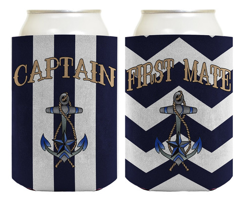 Boating Gift Captain And First Mate 2 Pack Ancla Raya Coolie