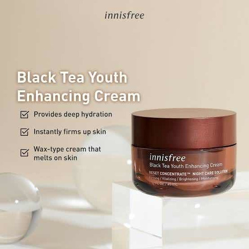 Imagen 1 de 5 de Innisfree Black Tea Youth Enhancing Cream 45ml + Regalo