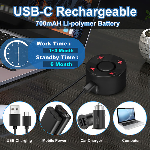 Luz Trasera De Bicicleta Recargable Por Usb Con Alarma Antir