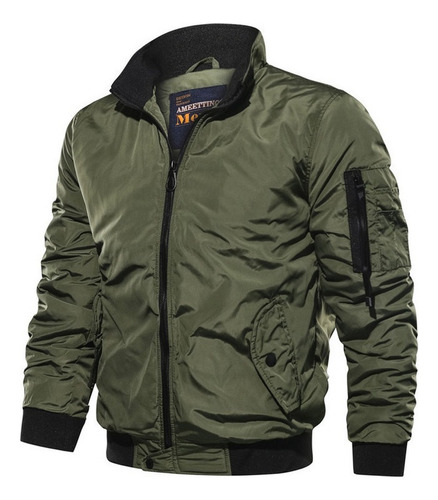 Chaqueta Piloto Militar De Algodón Cortaviento Para Hombre