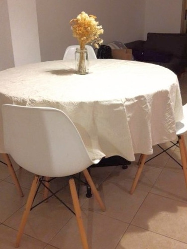 Imagen 4 de 8 de Mantel Redondo Lienzo Crudo Washed 1.50. Tipo Tussor