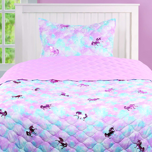 Set De Colcha De Unicornio Para Niñas Tadpoles De 2 Piezas