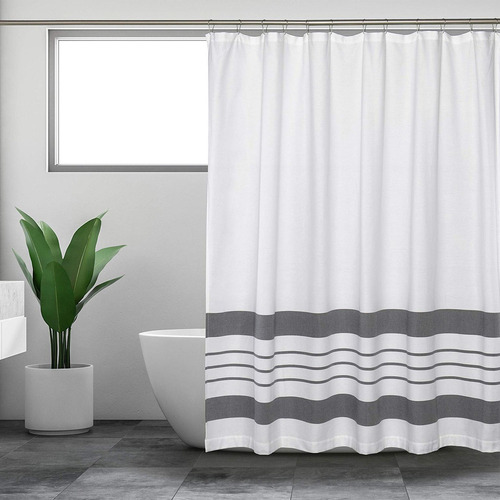 Ay Cortina De Ducha Estampada A Rayas, Cortina De Baño
