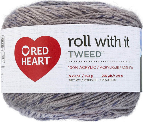 Red Heart Roll With It Yarn Tweed - Ovillo De Lana  Color Az