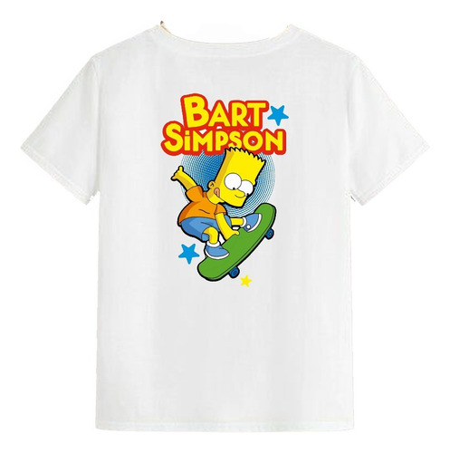Playera Blanca Unisex Bart Simpson