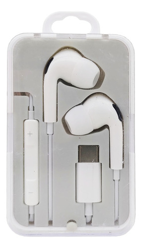 Fone De Ouvido Intra Auricular Som Qualidade Com Fio Tipo C Cor Branco