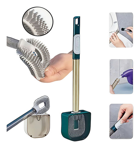 Cepillo De Baño Con Cepillo De Silicona Para Inodoro