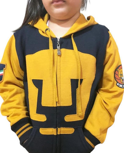 Sudadera C/ Cierre Unisex Pumas Unam Niños Afelpado Original