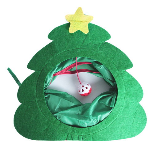 Cat Tunnel Christmas Tree Toy With Cute Ringing Pendant Play