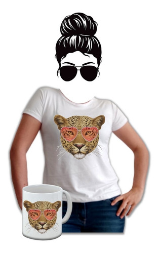 Camiseta Mujer Animal Print  Estampada Mug Gratis