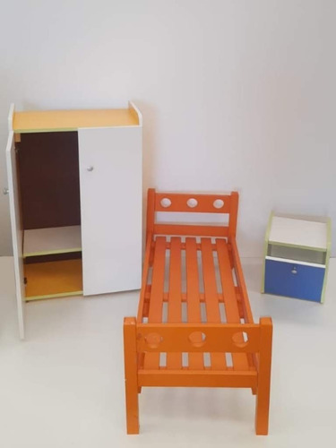 Juego De Dormitorio Infantil (cama, Placard, Mesita De Luz)