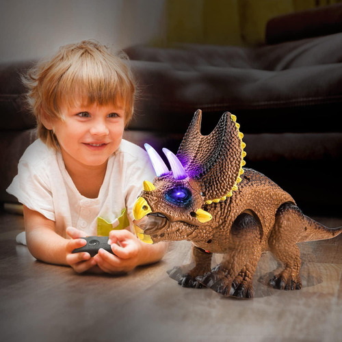 Dinosaurio Control Remoto Steam Life Triceratops Con Luz