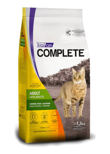 Complete - Alimento Seco Gato Adulto Control De Peso 1,5kg
