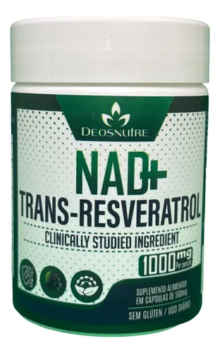 Nad + Trans Resveratrol 1000mg Deosnutre 120 Cápsulas Sabor Sin Sabor