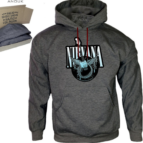 Imagen 8 de 10 de Buzo Hoodie Personalizado Saco Nirvana Guitar Estampado