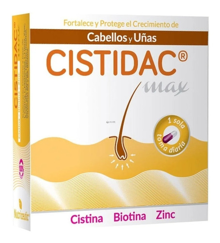 Nutriceutic Cistidac Max Crecimiento Capilar Cabello Uñas