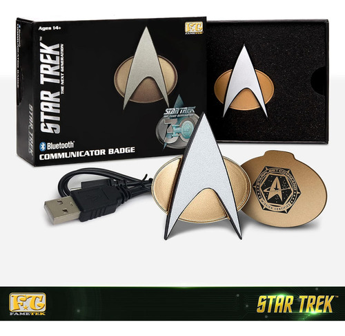 Emblema Star Trek TNG com comunicador Bluetooth, efeito 110v