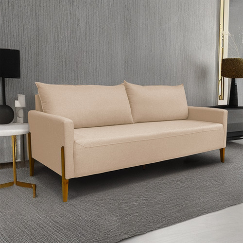 Futon Sofá Elegance Namoradeira Em Linho Para Sala De Espera - Lv Móveis