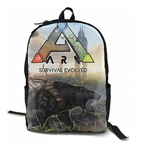 Mochila Unisex Cool Teenager Ark-survival Evolved Negra...
