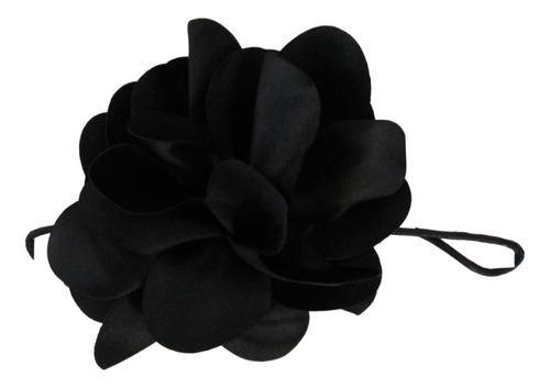 Choker Flor Negra Seda