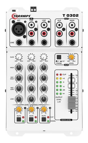 Mesa De Som Taramps T0302 Automotivo C/ Equalizador 4 Bandas