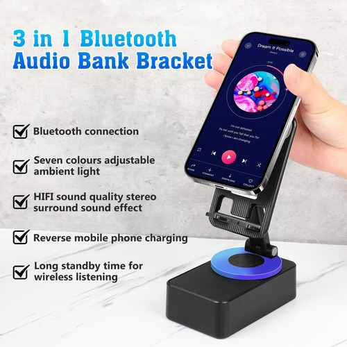 Altavoz Bluetooth De Audio De Inducción Inalámbrico, 3 En 1