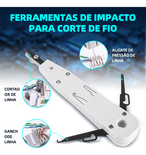 Kit Ferramentas Rede Informática Testador Lan Crimpar Rj45