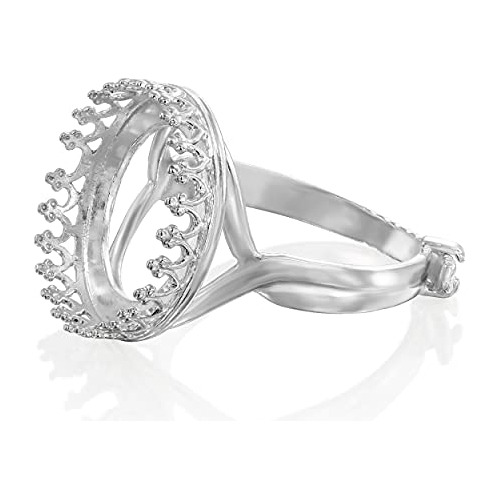 925 Sterling Silver Adjustable Ring Blank With 10-16mm ...