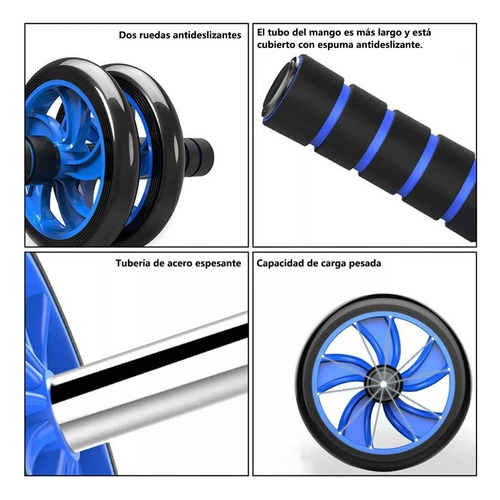 Kit Rodillo Abdominal Barras Push-up Cuerda Ejercitador Mano