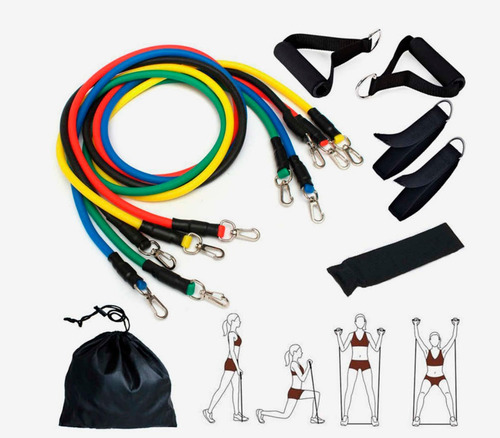 Set 5 Bandas Elásticas Fitness Funcional Yoga Gym Pilates Cf