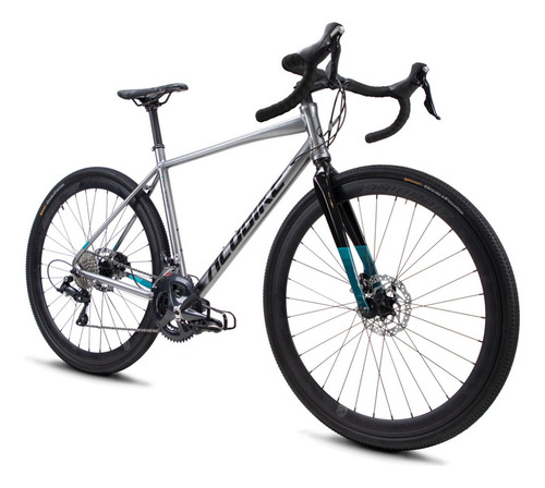 Bicicleta De Gravel Alubike Revel 700c De Aluminio Plateado 55 "