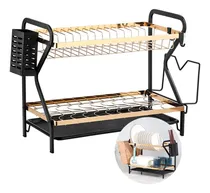 Comprar Escurridor Seca Platos De Acero Vajilla Niveles 2 Pisos 53cm