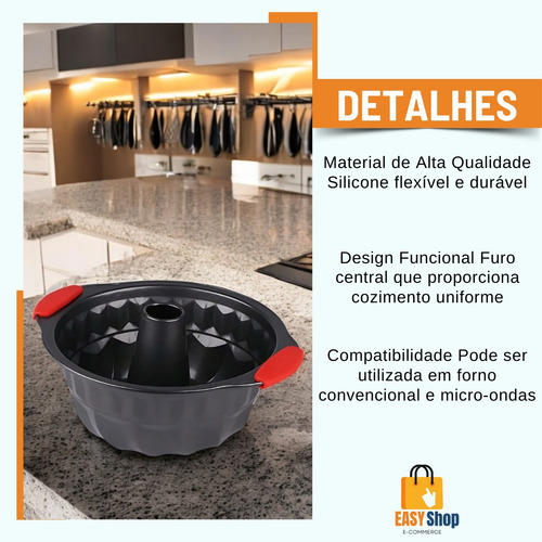 Forma Bolo Redonda C/ Furo No Meio Antiaderente Airfry 28 Cm