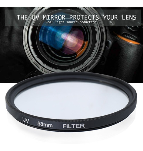 Kit Filtros 58mm Uv Cpl Fld Densidad Neutra Nd2 Nd4 Nd8 Dslr