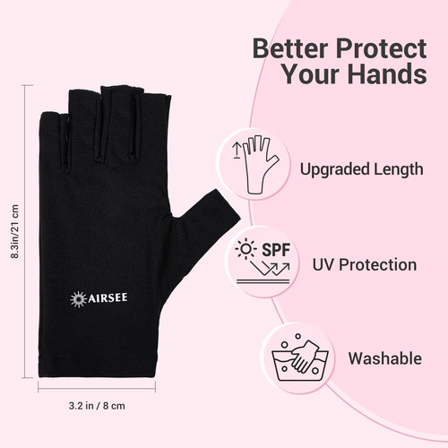 Guantes De Protección Uv Airsee Para Manicura Con Lámpara De