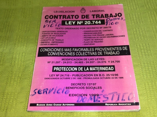 Contrato De Trabajo Ley N°20.744 - Luelca