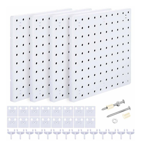 4 Unidad Montaje Pared Pegboard Kits Panel Organizador 2
